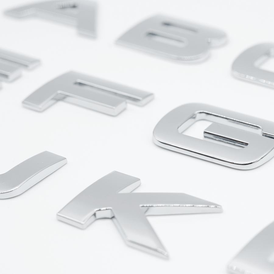 ABC エンブレム メッキ アルファベット 3色 文字 数字 車 飾り