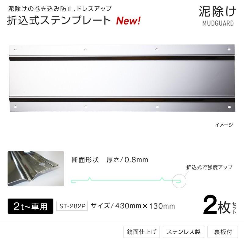泥除け 折り込み式 ステンレスプレート 幅430mm 2枚セット 泥よけ