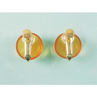 本べっ甲 飴色 イヤリング 丸型 直径15ミリ (のし等ギフト対応無料) 金メッキネジバネ金具 落ちにくい痛くない 滑り止めシリコンカバー付き_2
