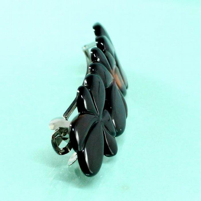 本べっ甲 髪留め クローバー バレッタ ヘア アクセサリー (のし等