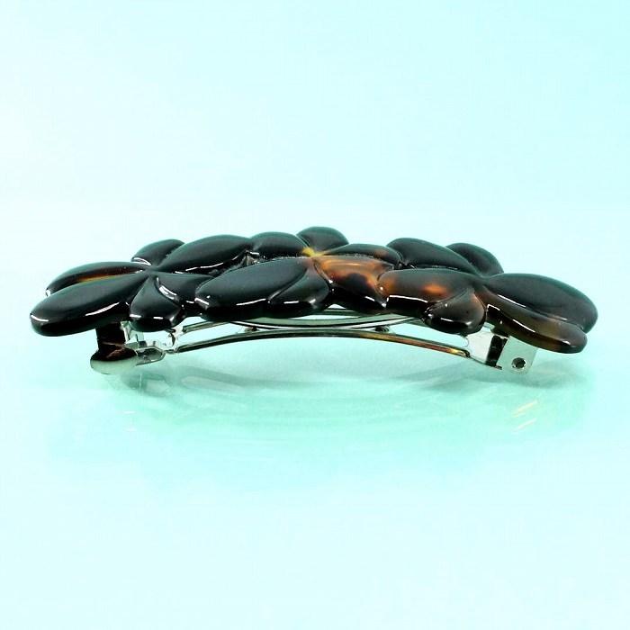 本べっ甲 髪留め クローバー バレッタ ヘア アクセサリー (のし等