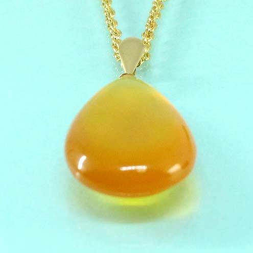 本べっ甲 飴色 ペンダント (のし等ギフト対応無料) ドロップ トップ