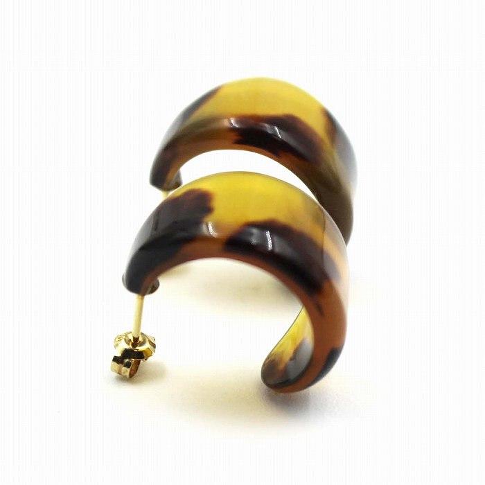 本べっ甲 上茨布 G形 ピアス (のし等ギフト対応無料) 18金 本べっ甲 上茨布 G形 ピアス (のし等ギフト対応無料) 18金