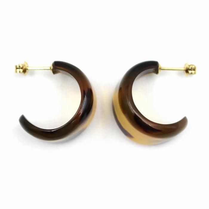本べっ甲 上茨布 G形 ピアス (のし等ギフト対応無料) 18金 本べっ甲 上茨布 G形 ピアス (のし等ギフト対応無料) 18金