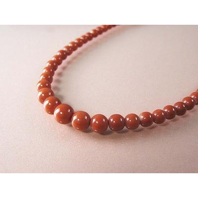 桃珊瑚 ネックレス 8mm〜4mm玉 グラデーション (のし等ギフト対応無料 