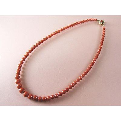 桃珊瑚 ネックレス 8mm〜4mm玉 グラデーション (のし等ギフト対応無料 