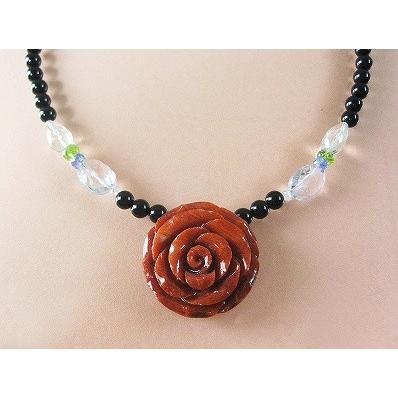 アフリカ珊瑚 ネックレス（のし等ギフト対応無料）薔薇の花サンゴ  