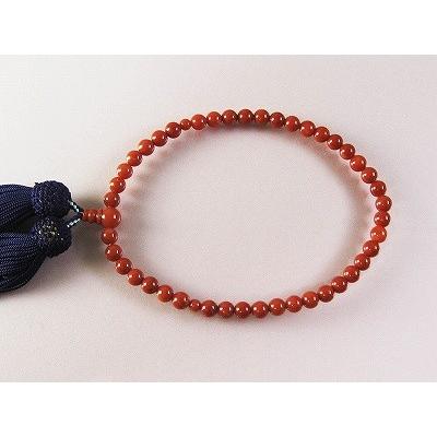 赤珊瑚 数珠 女性用 数珠袋付 桐箱入 (のし等ギフト対応無料) 6.1mm玉 