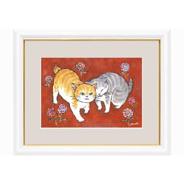 岡本肇 招き猫「開運厄除 無病息災 吉運招福」手描き作品 額付 絵画 水墨画 岡本肇 招き猫「開運厄除 無病息災 吉運招福」手描き作品 額付 絵画 水墨画