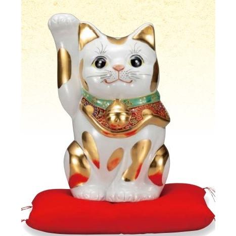 シニアファッション 九谷焼 招猫8号招き猫 金ブチ 布団付 縁起置物 金運 幸運 スプリングフェア Www Fcbyfauci Com Ve
