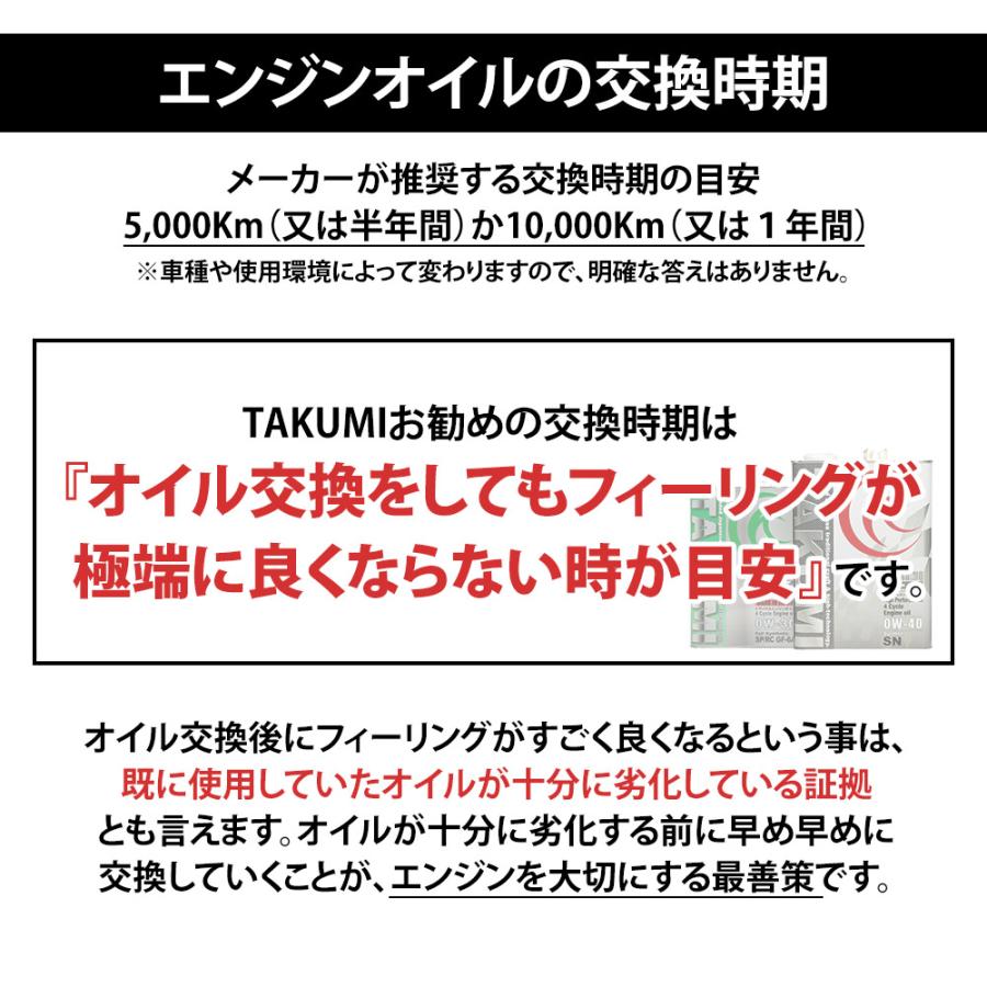 エンジンオイル 20L 5W-40 ガソリン車 ディーゼル車 化学合成油  送料無料 TAKUMIモーターオイル HIGH QUALITY｜takumimotoroil｜08