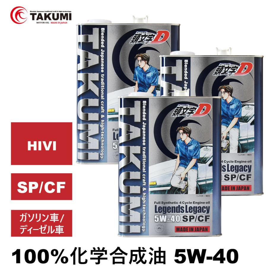 TAKMO（タクモ） 頭文字D エンジンオイル 5W-40 4L×3 SP/CF ガソリン車