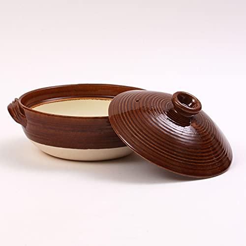 格安店舗 マルヨシ陶器(Maruyoshitouki) 土鍋 茶 27.2cm 飴釉 | www