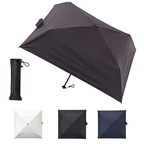 ムーンバット masu(マス) 晴雨兼用 メンズ日傘 四角形折りたたみ傘 無地 ブラック 50cm 超軽量・超スリム その他傘