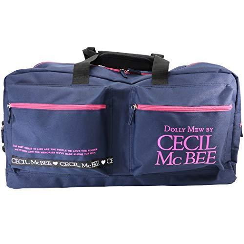 店舗良い セシルマクビー ボストンバッグ ネイビー レディース Mcbee Dm Bycecil ロゴテープ 2ポケット 大容量 ボストンバッグ