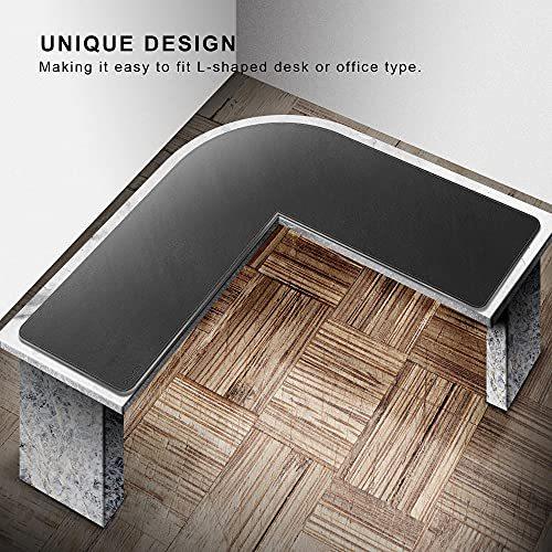 L字型のデスクマット，Chihein 机カバー，L字オフィス及び自宅用ラップトップマット，ステッチエッジ付き125x125x 7インチ