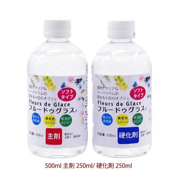 固めるハーバリウム 2液 フルードゥグラス ソフト 500ml 主剤 硬化剤 シリコンモールド プリザーブドフラワー ハーバリウム フラワーアレンジメント 自然硬化 数量限定 特売