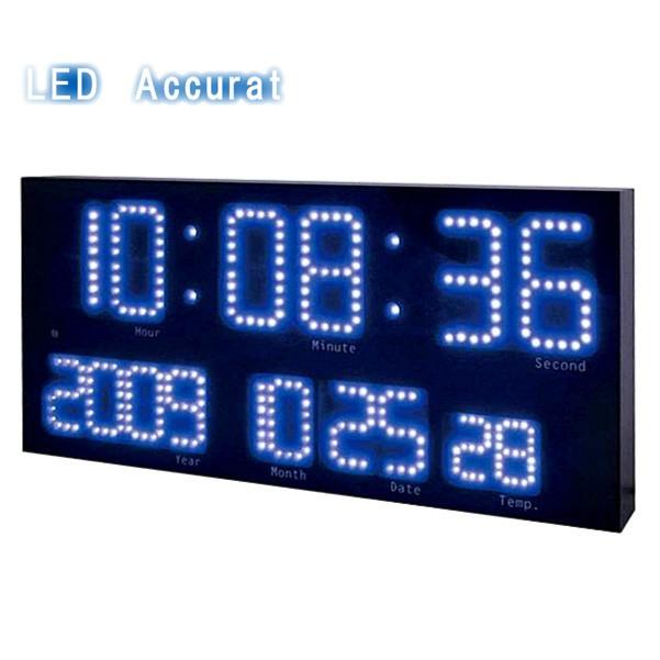 LED　Accurat　LED電波時計　ホワイト　置時計　掛け時計 誠時 LED Accurat アクラート LED-101BU LED電波時計 ブルー 置時計
