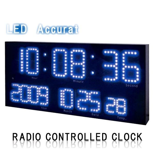 誠時 LED Accurat アクラート LED-101BU LED電波時計 ブルー 置時計