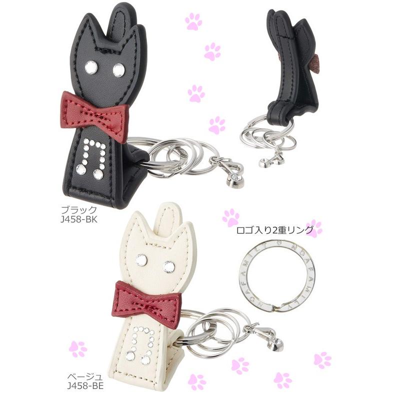 ノアファミリー 音符キャットキーリング J458 キーホルダー noafamily