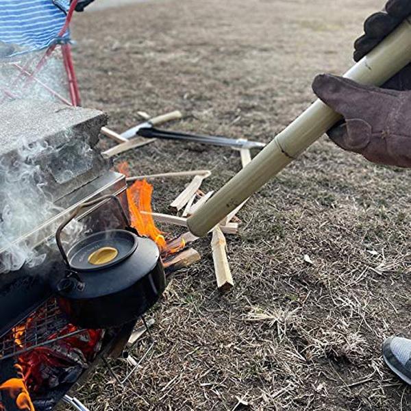 国産 竹 ふいご 火吹き竹 42cm 油抜き 晒竹 火起こし棒 火吹き棒 日本