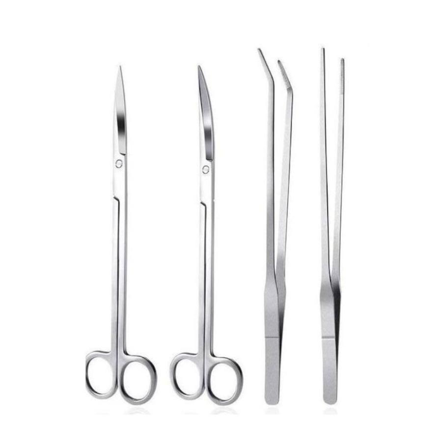 水草トリミング 用 ピンセット ハサミ ストレート カーブ 水草キット 水槽掃除 水草キット ４本セット 27cm 25 5cm 1007 800 Bagus 通販 Yahoo ショッピング