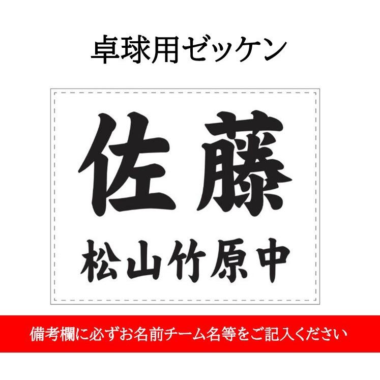 卓球専門店 卓天 タクテン 卓球用ゼッケン 部活 公式大会 小学生 中学生 高校生 大学生 オーダーを受けてから制作 手数料無料