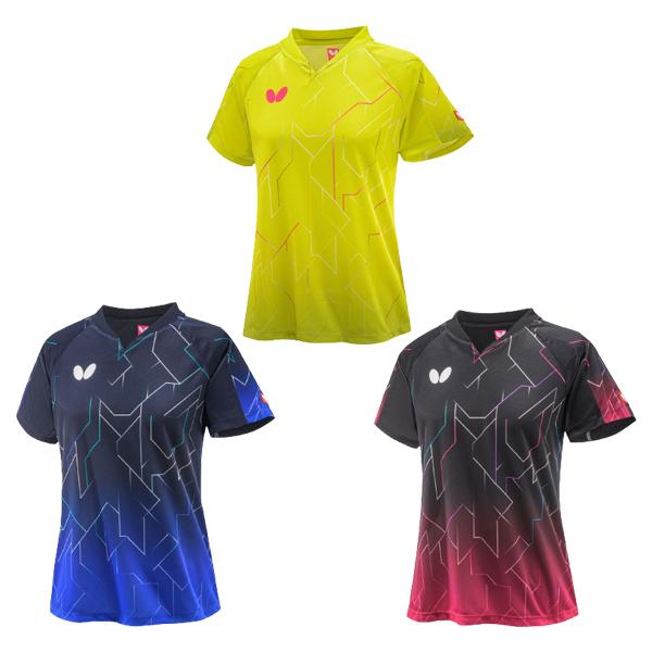 1795円 人気商品 卓球 ユニフォーム 半袖 トップス レディース 卓球ウェア Butterfly バタフライ g0653 バトレイ シャツ
