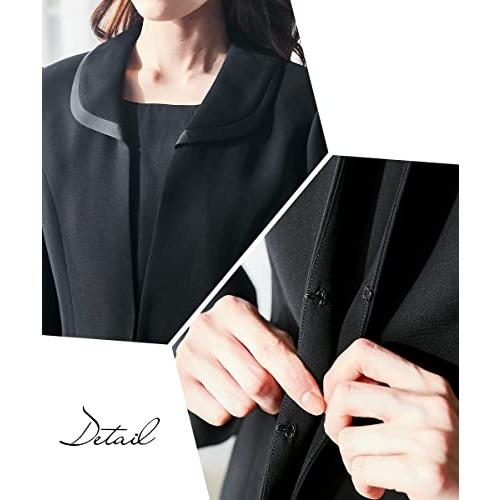 [ニッセン] 喪服 礼服 フォーマル スーツ ワンピース アンサンブル 洗える 前開き ロング丈 ストレッチ レディース 通年 夏 S 黒 ブラック