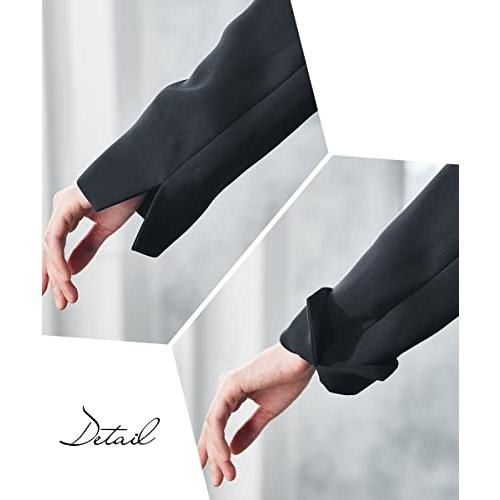 [ニッセン] 喪服 礼服 フォーマル スーツ ワンピース アンサンブル 洗える 前開き ロング丈 ストレッチ レディース 通年 夏 S 黒 ブラック