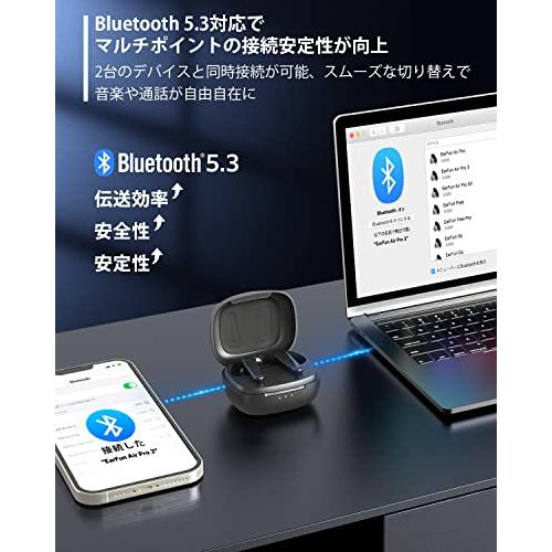 【VGP 2023金賞】EarFun Air Pro 3 ANC搭載完全ワイヤレスイヤホン【Bluetooth 5.3 + 43dBまでノイ