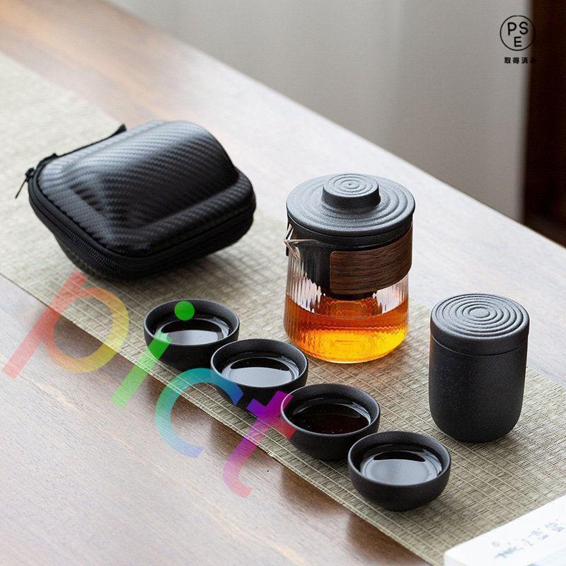 茶器/茶道具蓋付茶器 急須 セット 収納バッグ付き 携帯式 軽量 茶器/茶道具蓋付茶器 急須 セット 収納バッグ付き 携帯式 軽量