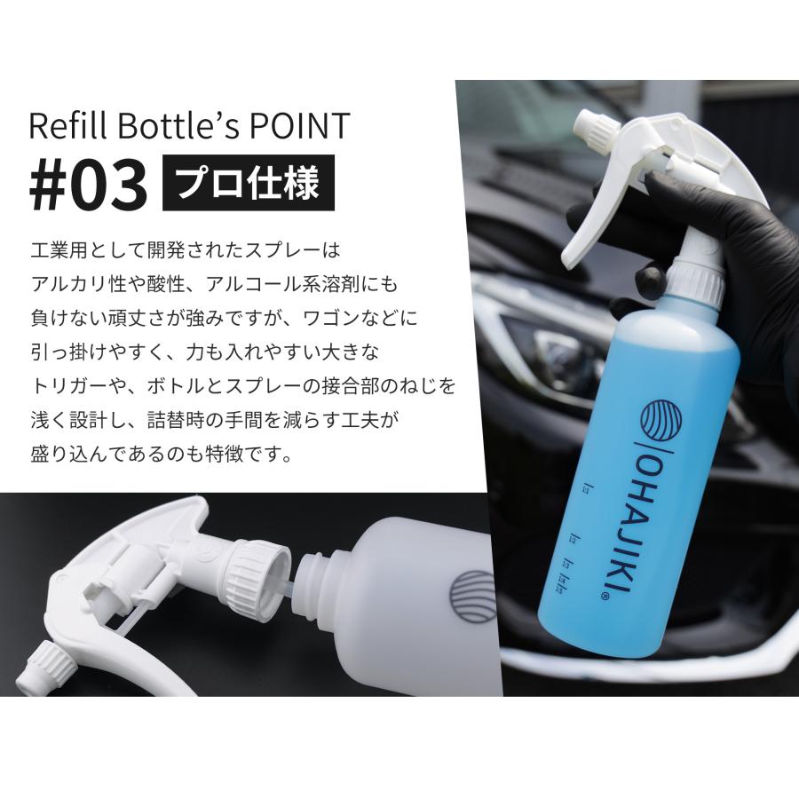 OHAJIKI オリジナル スプレーボトル 日本製 500ml 洗車 詰め替え 希釈
