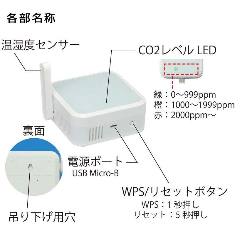 Wi-Fi CO2 センサー RS-WFCO2 二酸化炭素測定器 コンパクト 二酸化炭素測定器 高精度 二酸化炭素濃度計測器 多機能 CO2｜tam-store｜03
