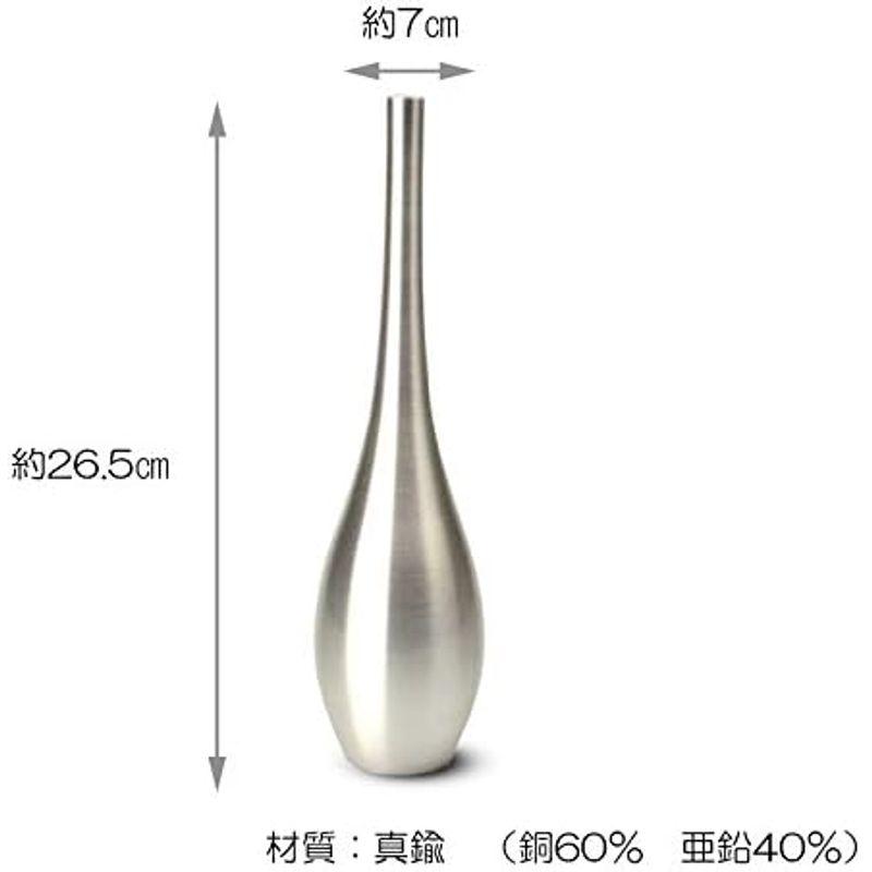 人気が高まる 505030 能作 花器 そろり-銀-L φ7ｃｍ H26.5ｃｍ 真鍮(銅60%亜鉛40%) ケース入 日本製