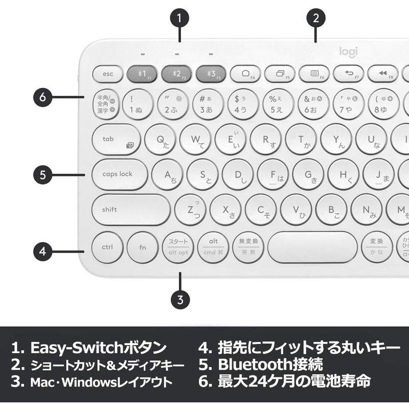 ロジクール ワイヤレスキーボード 無線 キーボード 薄型 小型 K380OW Bluetooth ワイヤレス Windows Mac iOS｜tam-store｜05