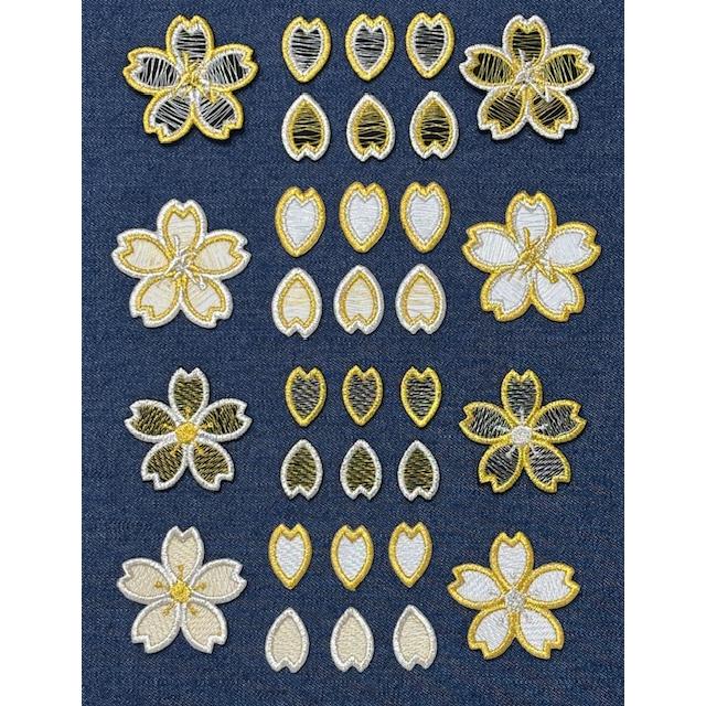 桜ワッペン　金と銀 メール便対応可】金銀桜刺繍ワッペン : ビート魂ショップ - 通販