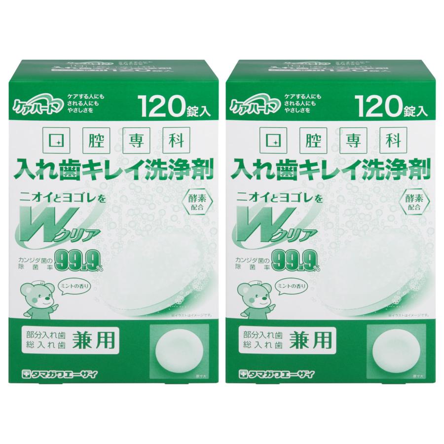 マウスピース 矯正用 リテーナー 総入れ歯 部分入れ歯 入れ歯 洗浄剤 ケアハート 口腔専科 入れ歯 洗浄剤 2箱 240錠 日本製 除菌 消臭 漂白 洗浄 | ケアハート