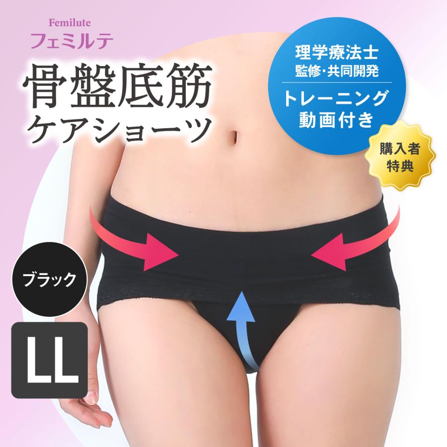 フェミルテ 骨盤底筋ケアショーツ 1枚入 ブラック LLサイズ 浅履き