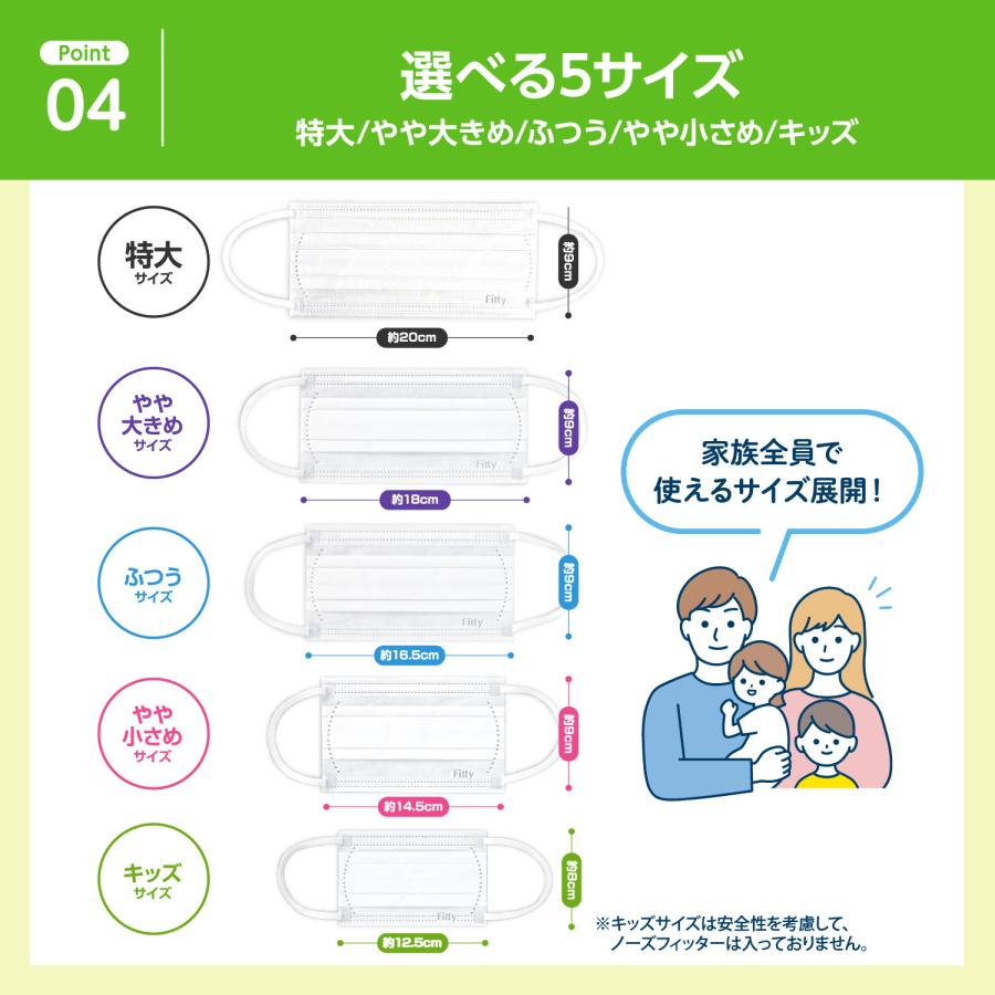 Fitty 【 フィッティ 公式 】 マスク 不織布 キッズ 個包装 プリーツ