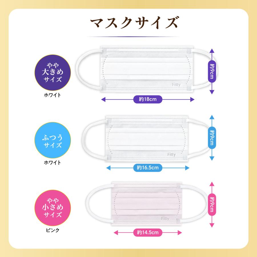 Fitty 【 フィッティ 公式 】 マスク 不織布 やや 小さめ 個包装