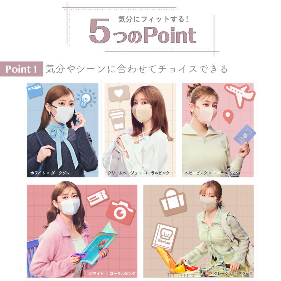 新品未開封　フィッティ fitty カラーマスク ピンク個包装100枚X3箱 Fitty フィッティ マスク 不織布 バイカラー エアリーフィール