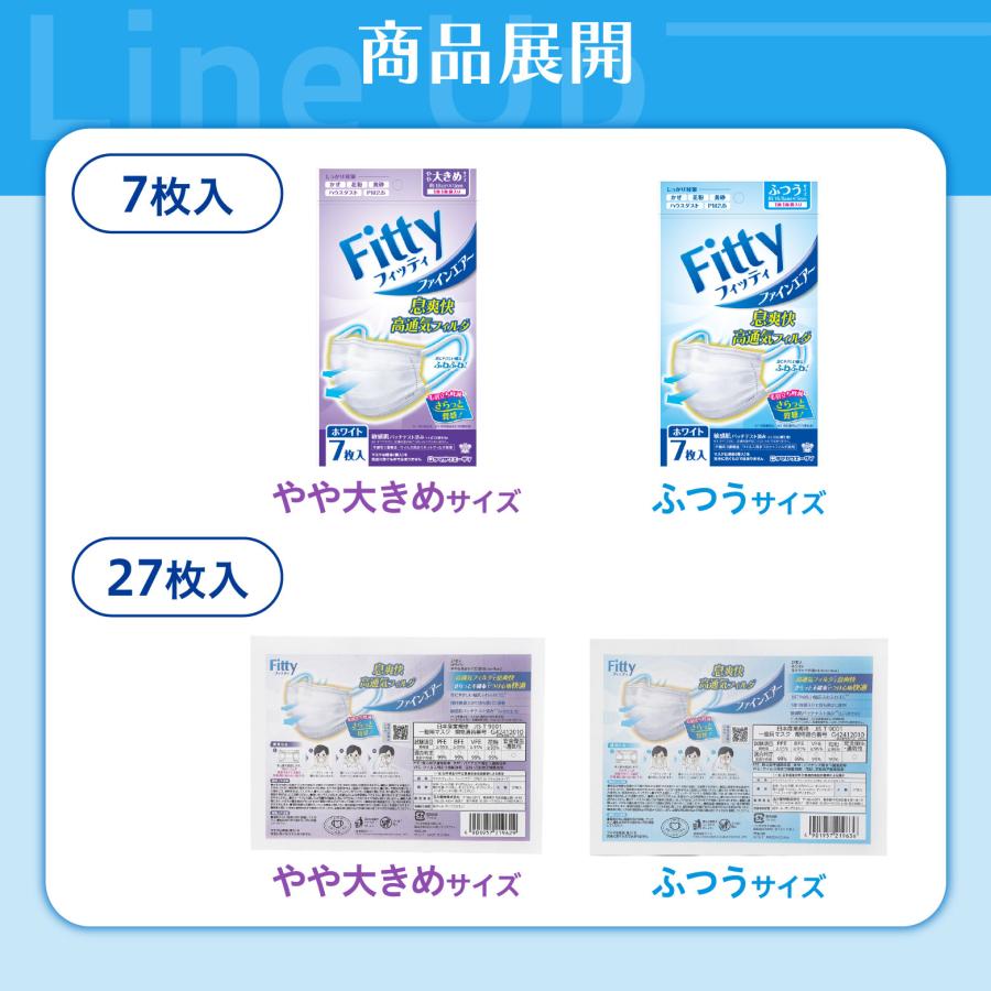 Fitty 【 フィッティ 公式 】 マスク 不織布 ふつう 個包装 プリーツ