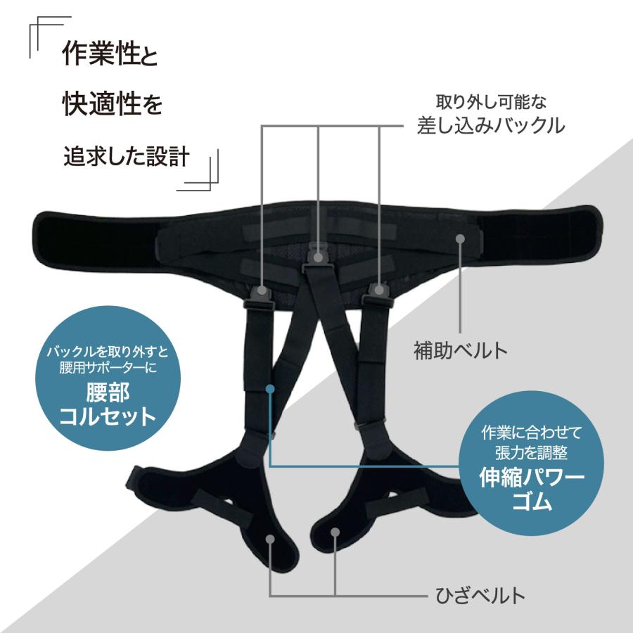 ホルドン モーションアシスト コルセット 黒 ブラック L 腰回り 80 〜 100 cm 男女兼用 上げ下げ 立ち仕事 動作 アシスト 楽 軽減 手洗い | タマガワエーザイ | 14
