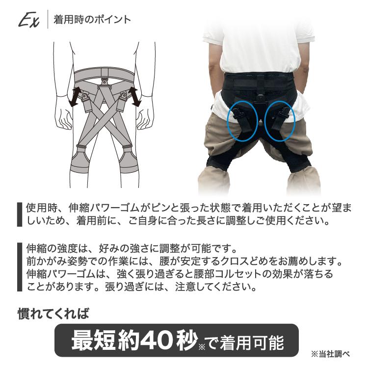 ホルドン モーションアシスト コルセット 黒 ブラック L 腰回り 80 〜 100 cm 男女兼用 上げ下げ 立ち仕事 動作 アシスト 楽 軽減 手洗い | タマガワエーザイ | 09