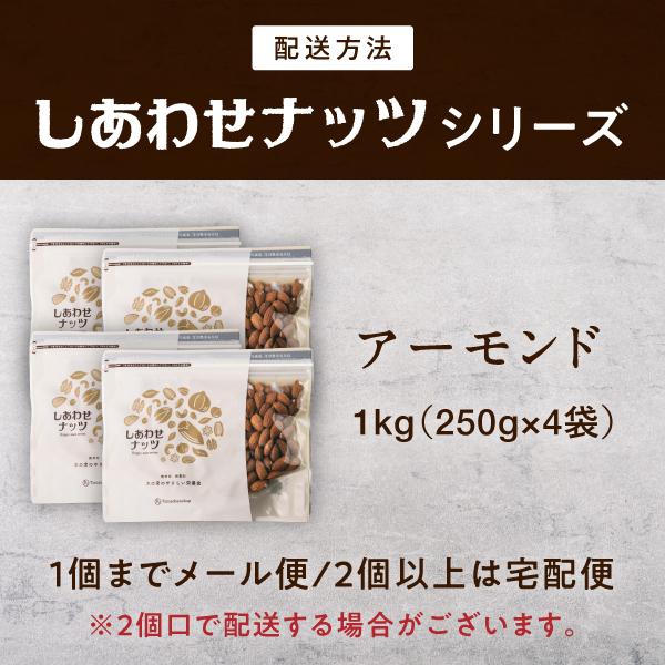 アーモンド 1kg (250g×4袋) Wブレンド 素焼き 焙煎 ロースト ナッツ 小分け おやつ おつまみ キャンプ飯 スイーツ 料理 作り 送料無料｜tamachanshop｜03