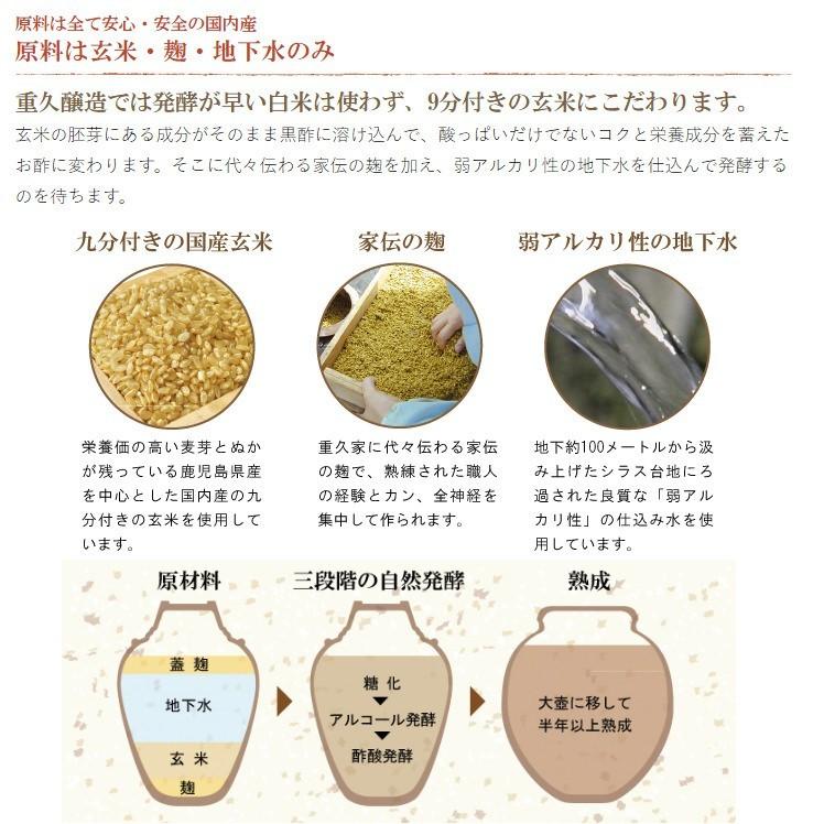 黒酢 福山玄米 900ml×12本 丸重 伝統 天然壷づくり 健康 ドリンク 熟成 露天醸造酢 九州 鹿児島 飲料 送料無料の画像
