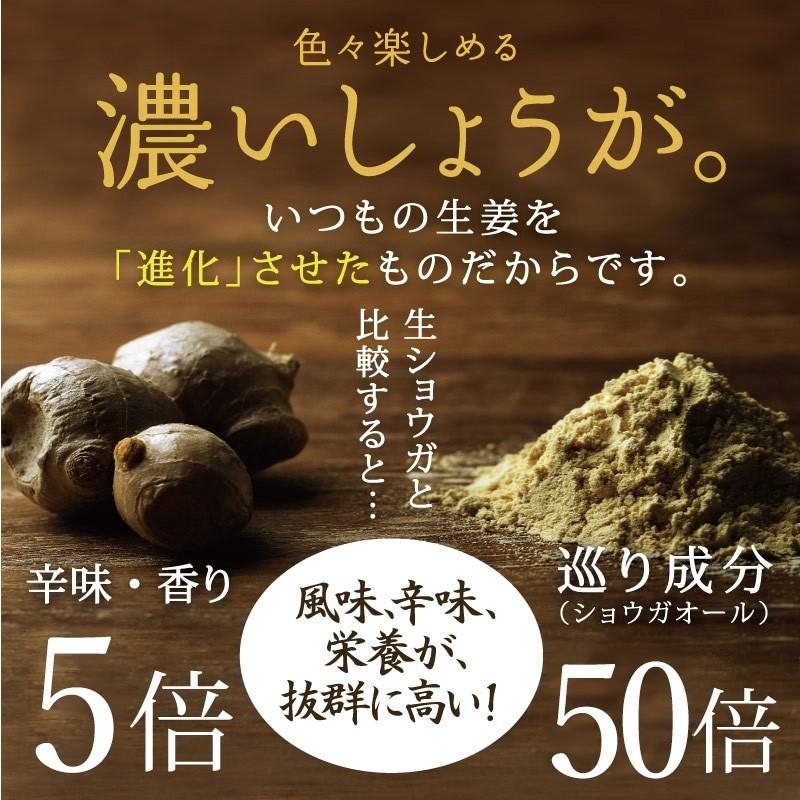 みらいのしょうが 70g×3袋 生姜粉末 黄金＆熟成蒸し 黒生姜 乾燥 生姜 しょうが ウルトラ生姜 蒸し生姜 ジンジャー パウダー まるごと乾燥 送料無料｜tamachanshop｜02