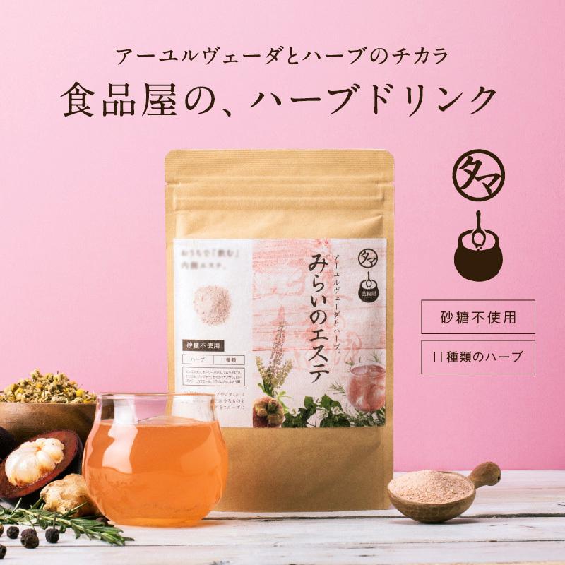 サプリ 粉末 ハーブ ドリンク ダイエット 美粉屋 みらいのエステ 100g 5袋セット アーユルヴェーダ リラクゼーション クレンズ ジュース 送料無料 | タマチャンショップ