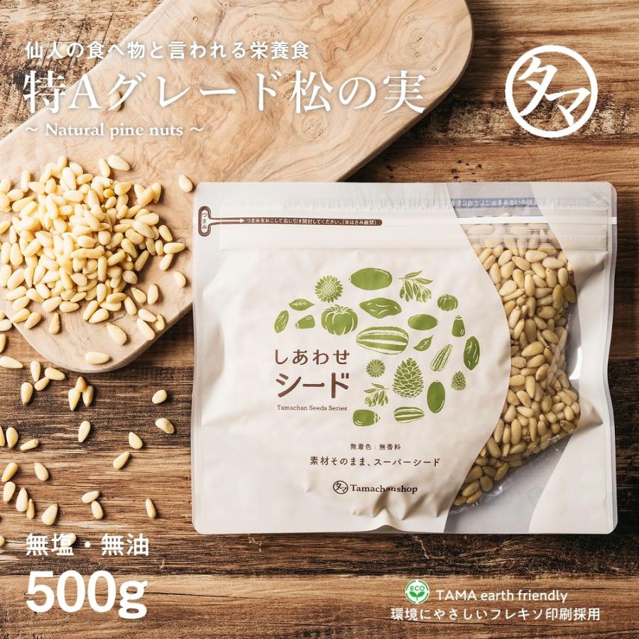 タマチャンショップ 松の実 500g 生 無塩 250g×2袋 ナッツ 小分け